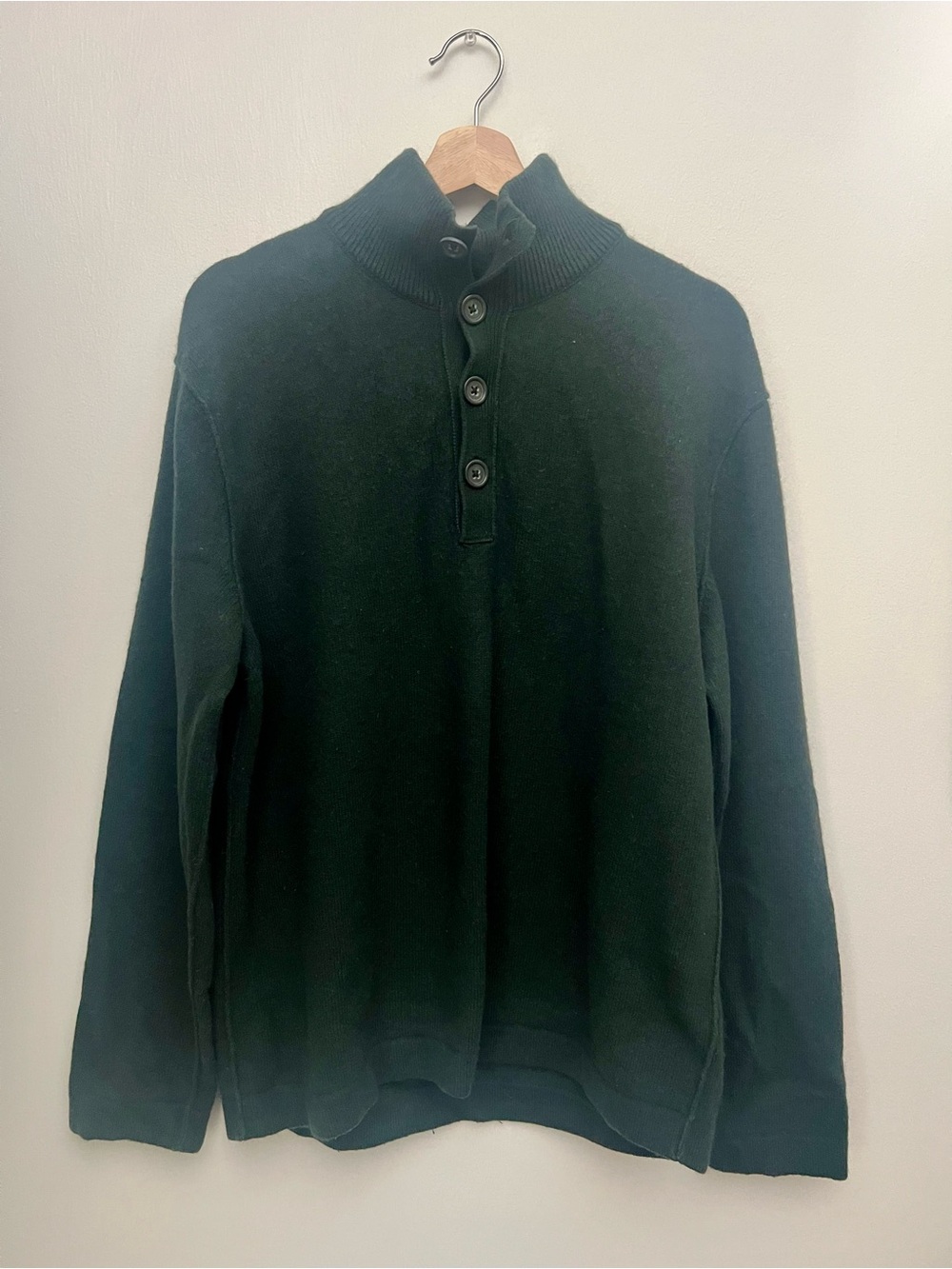 Banana Republic Luxury Blend Button Collared Sweater Cotton Rabbit Hair Cashmere